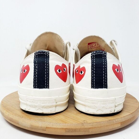 Converse Chuck Taylor x CDG Play Mens 10 Shoe Multi Hearts Off White Low Sneaker - Picture 9 of 14